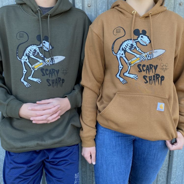 Limited Run Scary Sharp GiantMouse Exclusive RIV Knife Hoodies - Glow-in-the-Dark Graphic